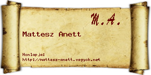 Mattesz Anett névjegykártya