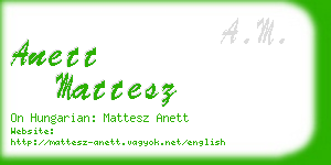 anett mattesz business card